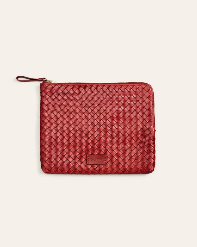 Calajade Batu S clutch Falu Red Dama bøffelskinn