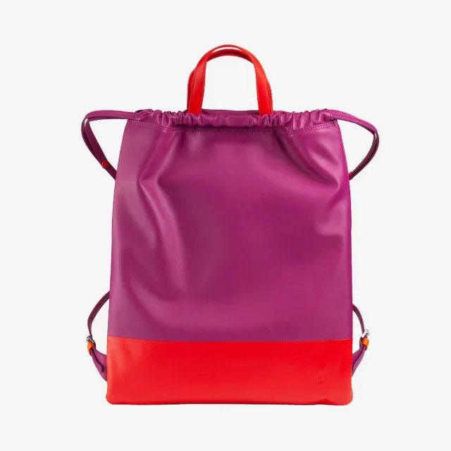DuDubags Linosa ryggsekk navy snøring ekte skinn