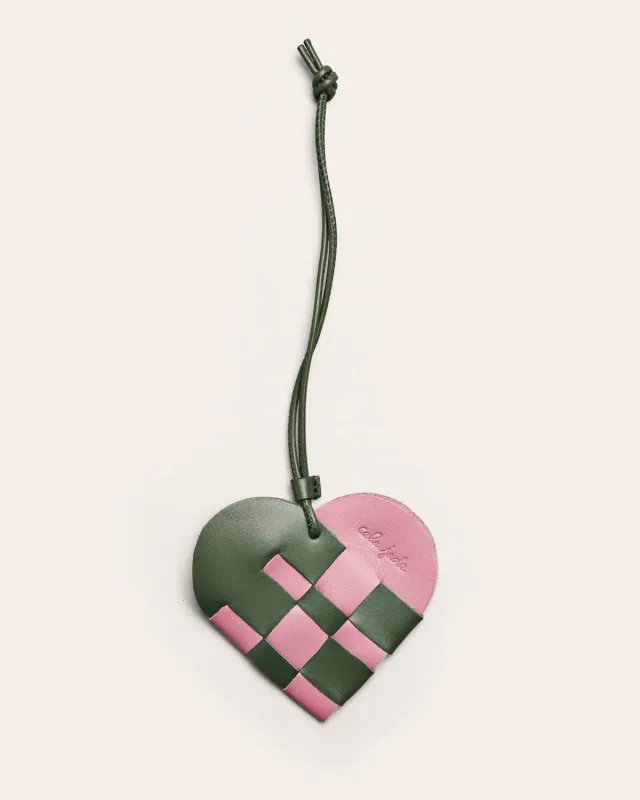 CALAJADE Misu Heart sjarm Medium Evergreen skinn