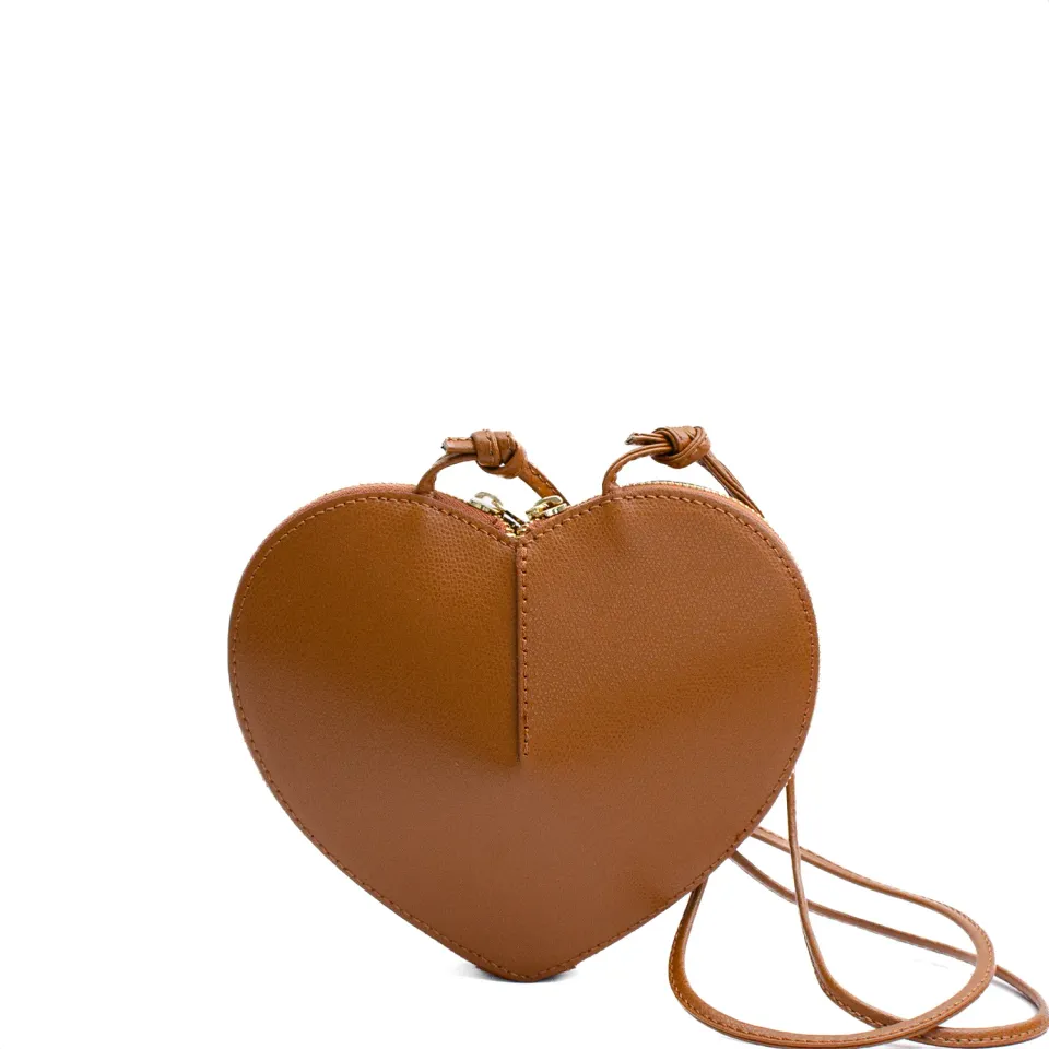 Latalia Heart veske camel saffianoskinn