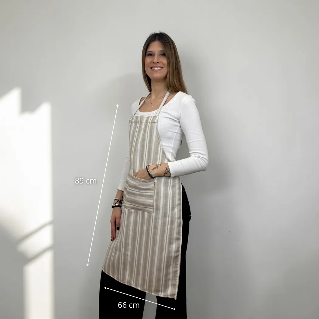 De La Mur Malik forkle beige stripet