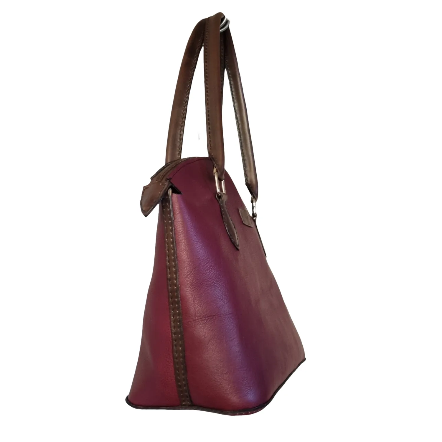 Julia Stray stor skinnveske håndsydd 35x30x15 cm foret