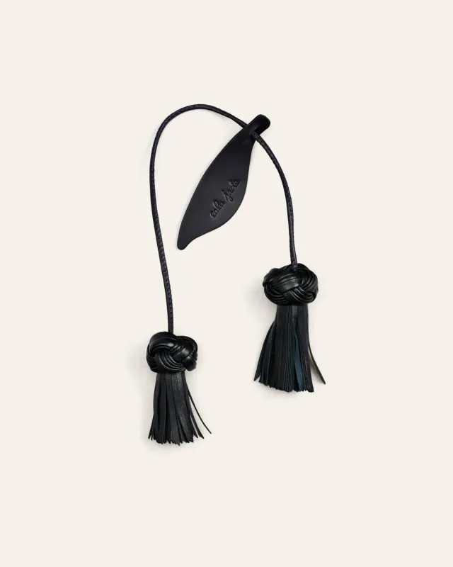Cala Jade Flower Duo veskecharm Navy Black skinn