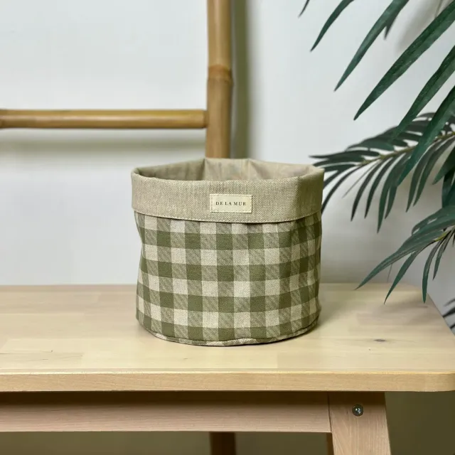 De La Mur Men kurv grønn rutet 18 cm