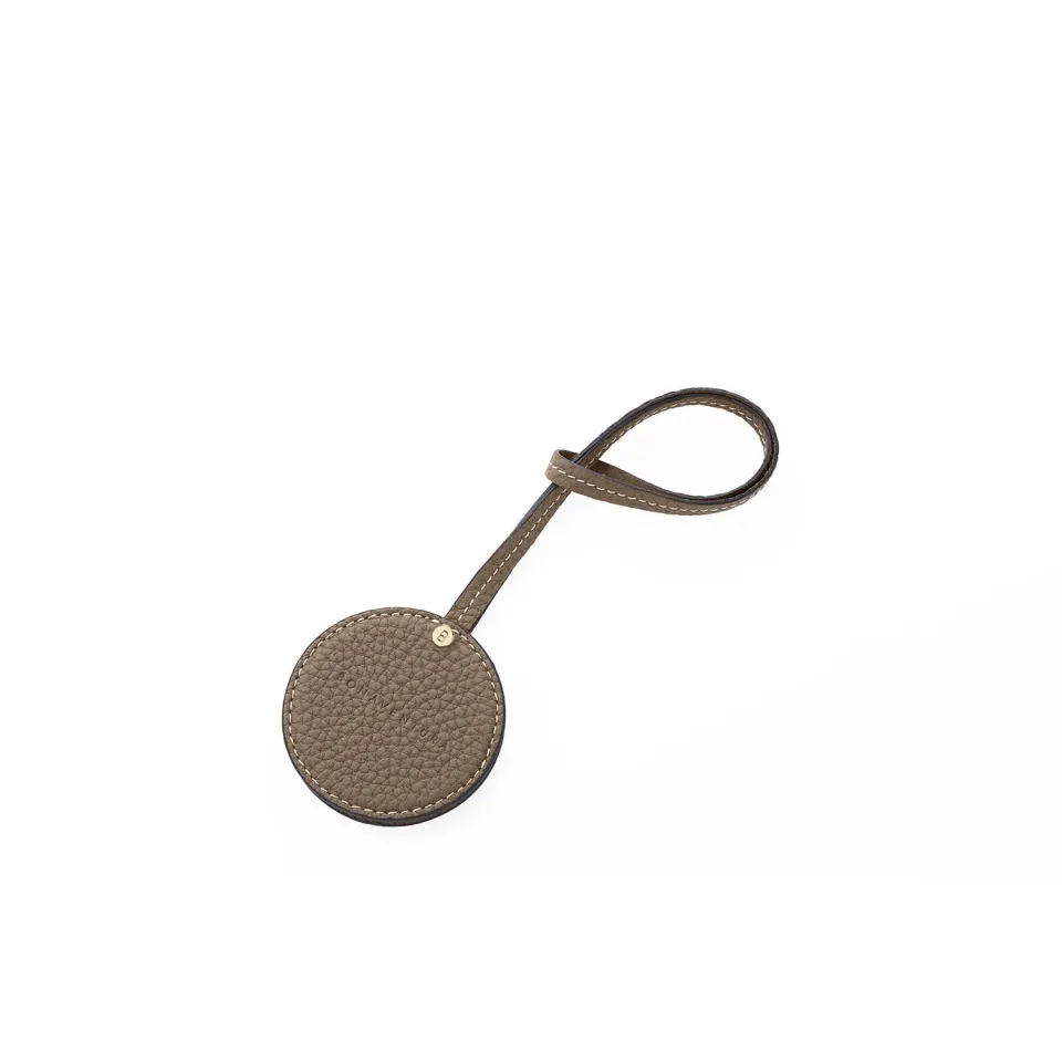 Bonaventura Compact Mirror krympeskinn lommespeil Etoupe