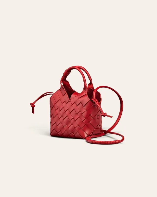 Cala Jade Misu Mini crossbody lepperød skinn