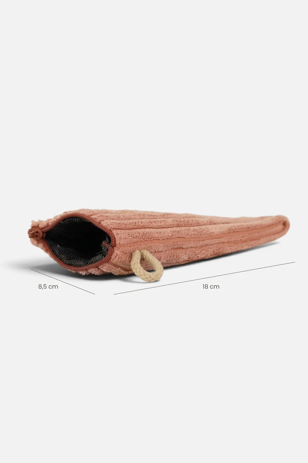 De La Mur Crepe brilleetui 8,5x18 cm rosa kordfløyel
