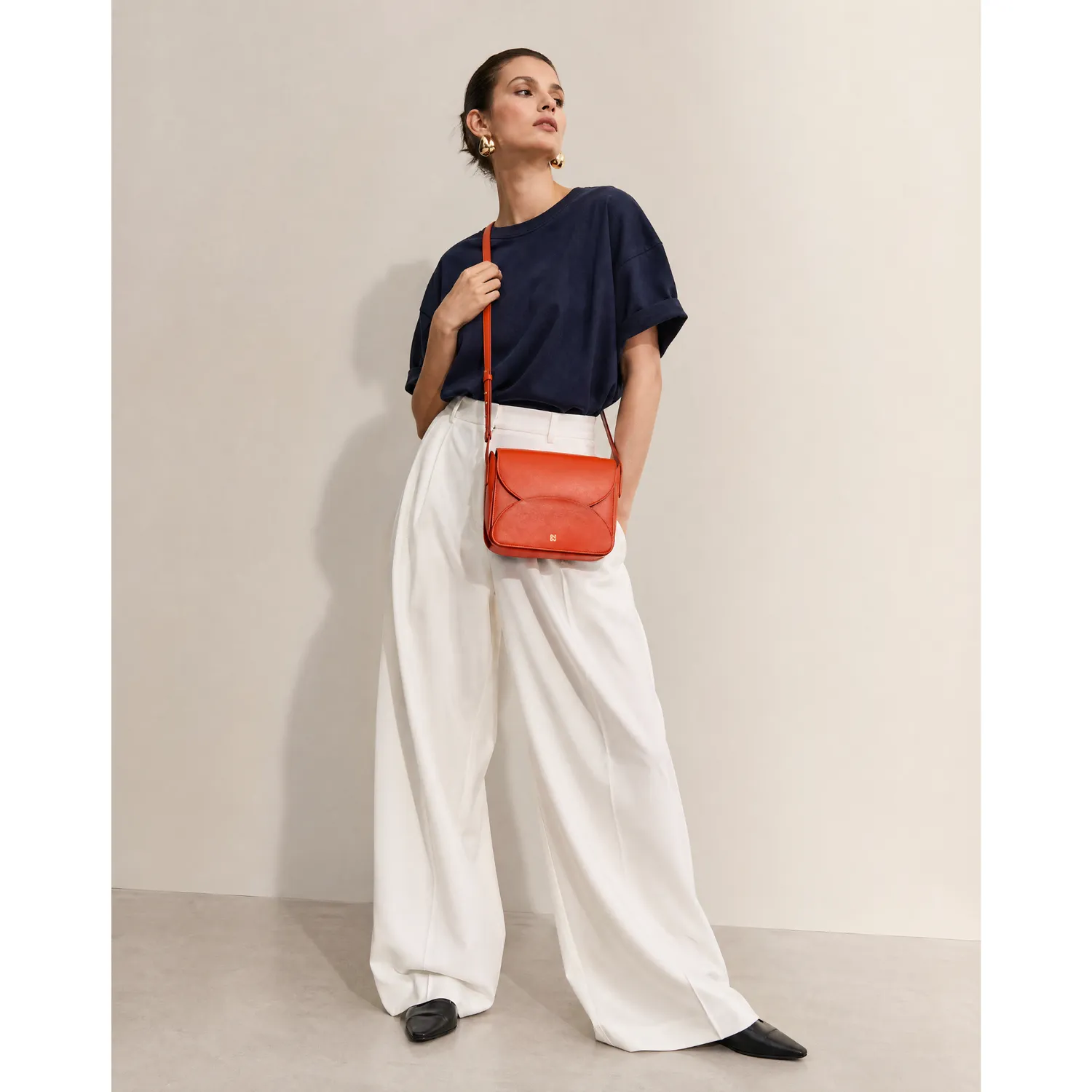 DuDubags Cefalonia skulderveske arancio pumpkin skinn