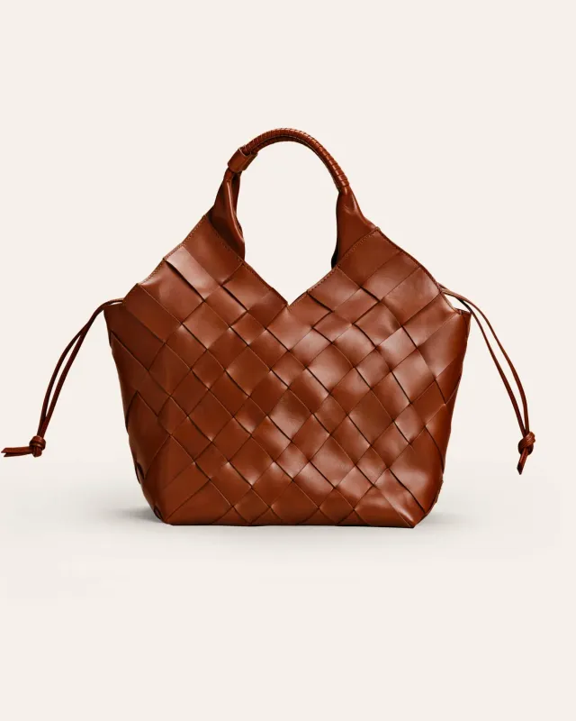 Calajade Misu L skulderveske Nutmeg 16" pc-skinn