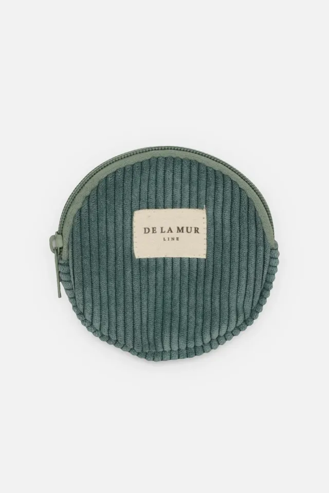 De La Mur Jade rund myntpung kordfløyel 10,5 cm