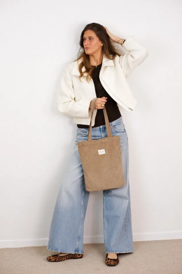 De La Mur Toast totebag 35x36x9 cm beige kord