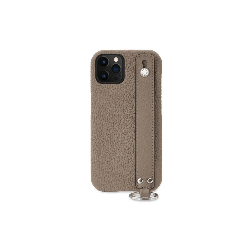 Bonaventura iPhone 16 Pro deksel håndtak Svart skinn