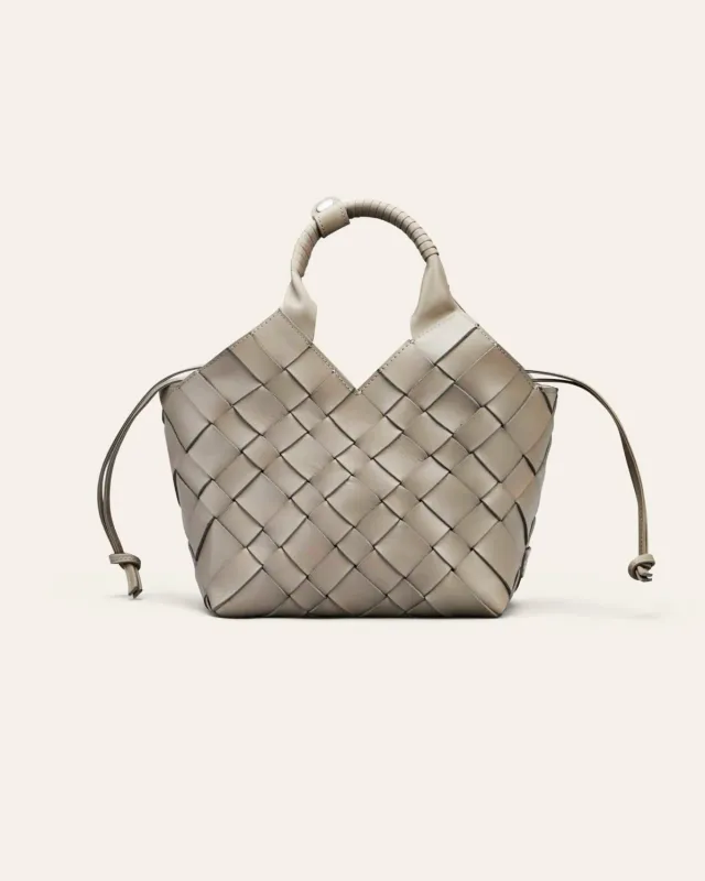 Cala Jade Misu skulderveske Putty håndflettet skinn