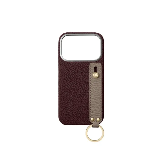 Bonaventura iPhone 17 Pro deksel Bordeaux håndtak skinn