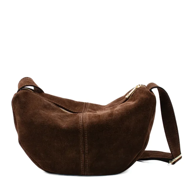 Latalia Melfi crossbody veske sjokoladebrun semsket