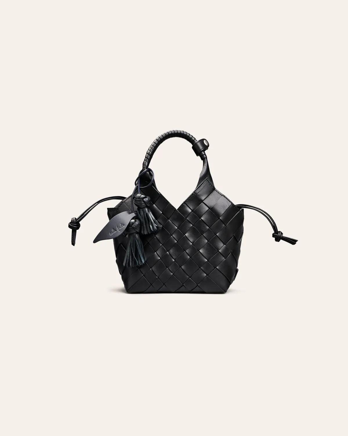 Cala Jade Flower Duo veskecharm Navy Black skinn
