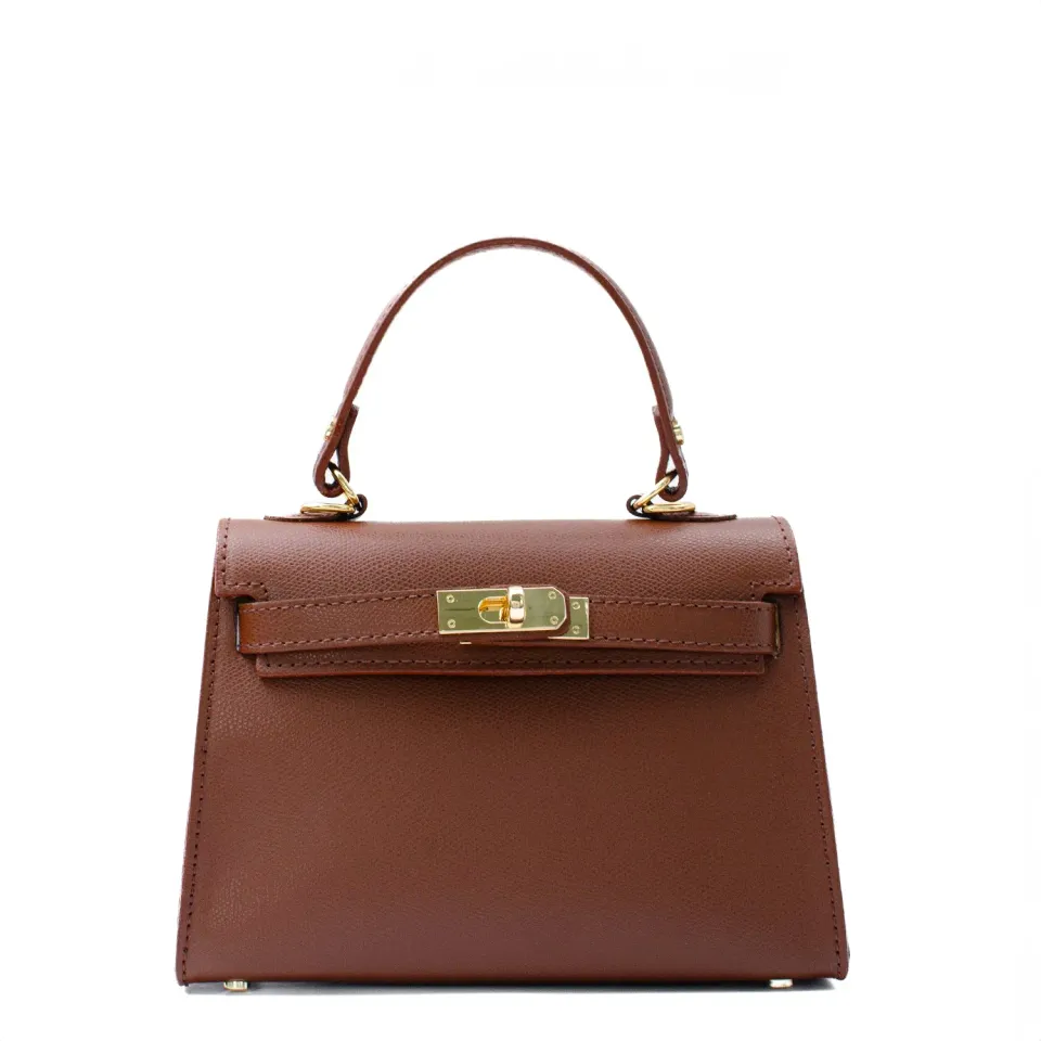 Latalia Trento Maxi skinnveske chocolate saffiano