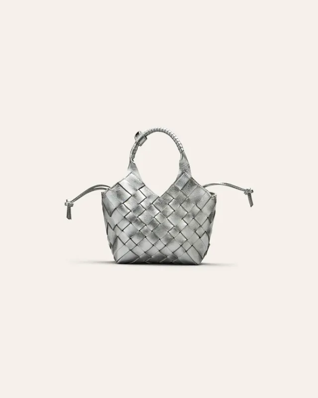 Cala Jade Misu Mini crossbodyveske Sølv flettet