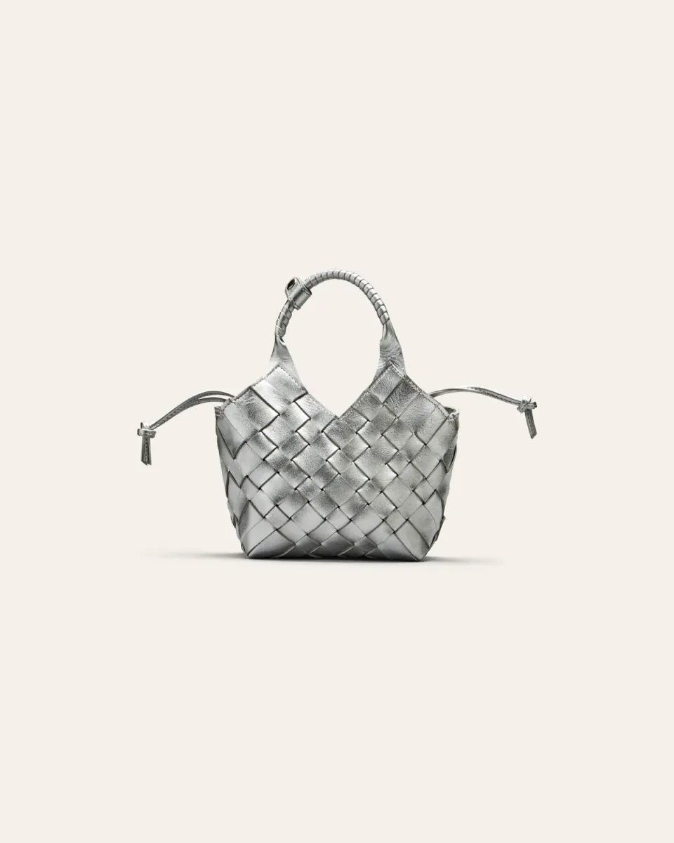 Cala Jade Misu Mini crossbodyveske Sølv flettet