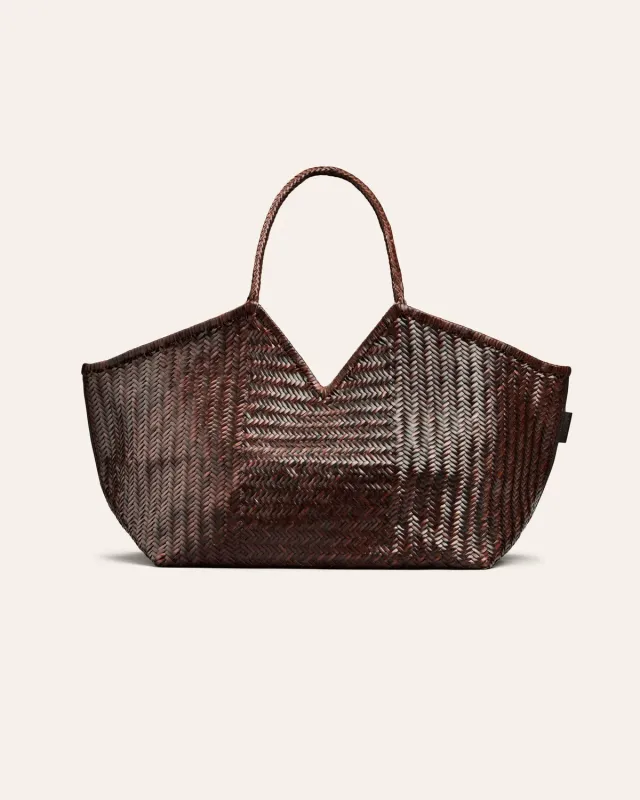 Cala Jade Humi XL toteveske Umber flettet skinn