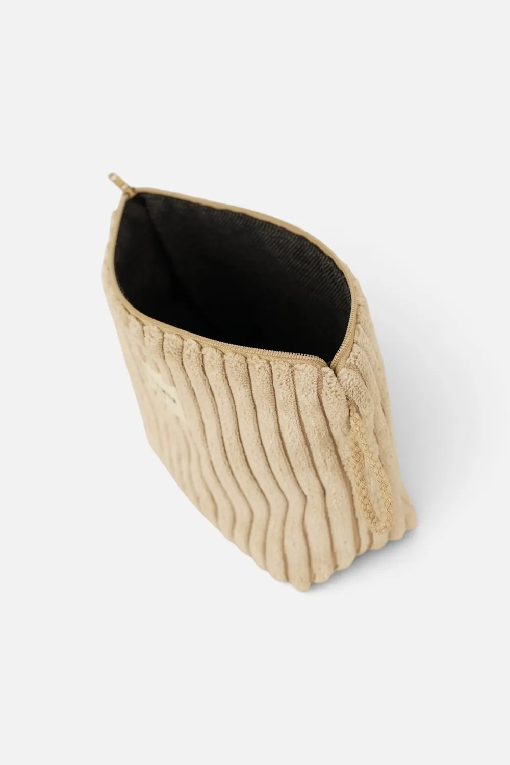 De La Mur Moka toalettmappe 19x13x6 cm beige kordfløyel