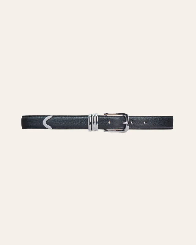 Cala Jade Tribel belte Black Silver svart skinn
