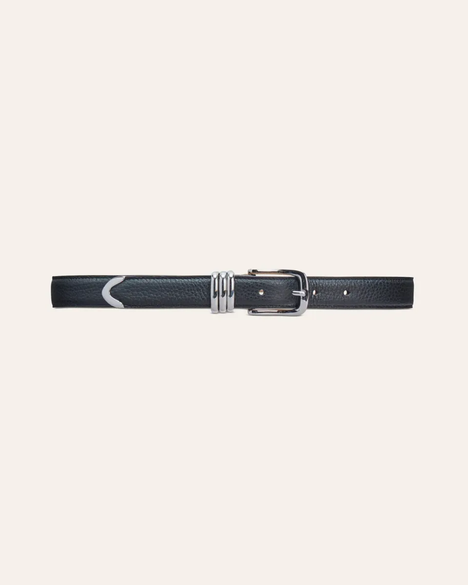 Cala Jade Tribel belte Black Silver svart skinn