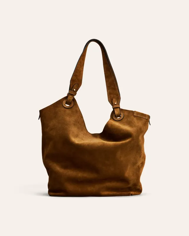 Calajade Soho skulderveske camel semsket skinn