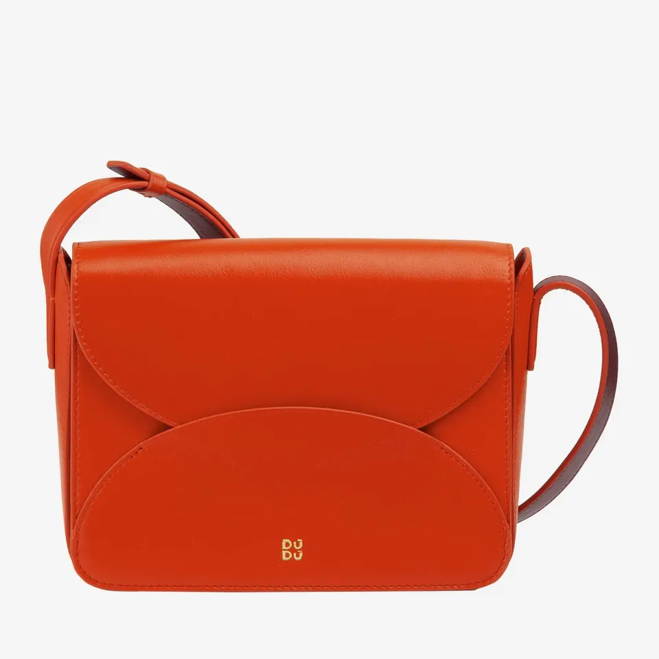 DuDubags Cefalonia skulderveske arancio pumpkin skinn