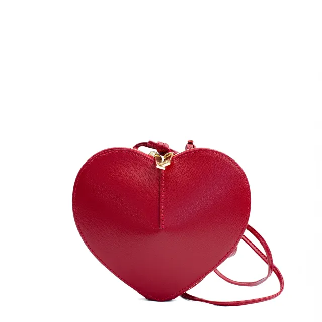 Latalia Heart hjerteveske saffiano mørkerød 20 cm