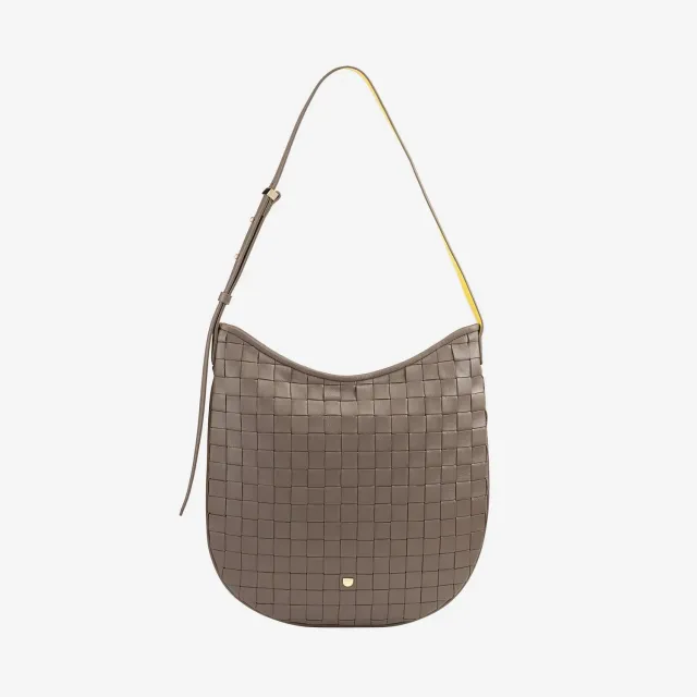 DuDubags Sylvie skulderveske taupe flettet skinn