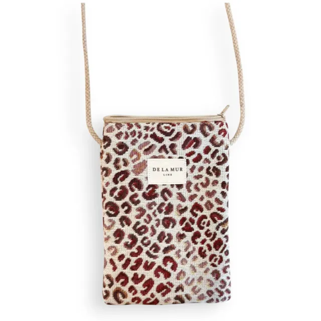 De La Mur Talco mobilveske 13x18,5 cm rosa leopard