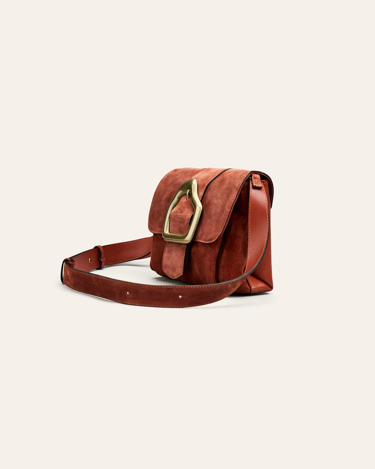 Cala Jade Nami Mini crossbody veske Rusty Suede semsket