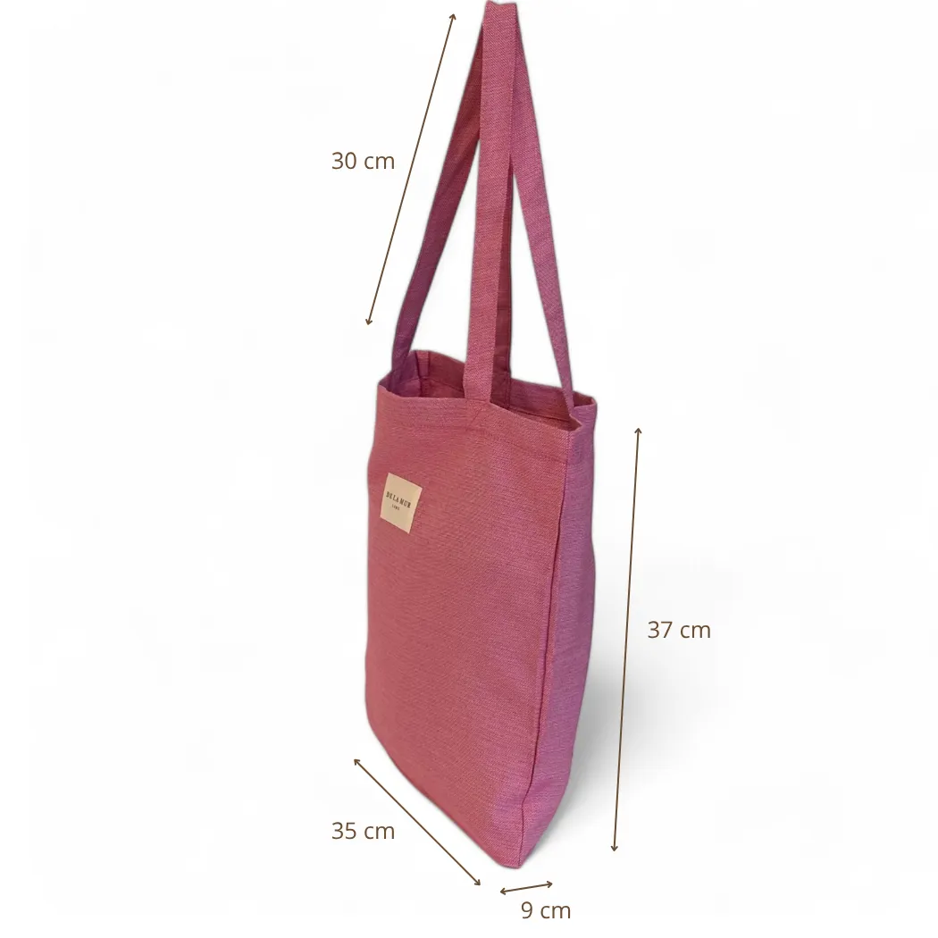 De La Mur Fam totebag liten rosa stoff åpen