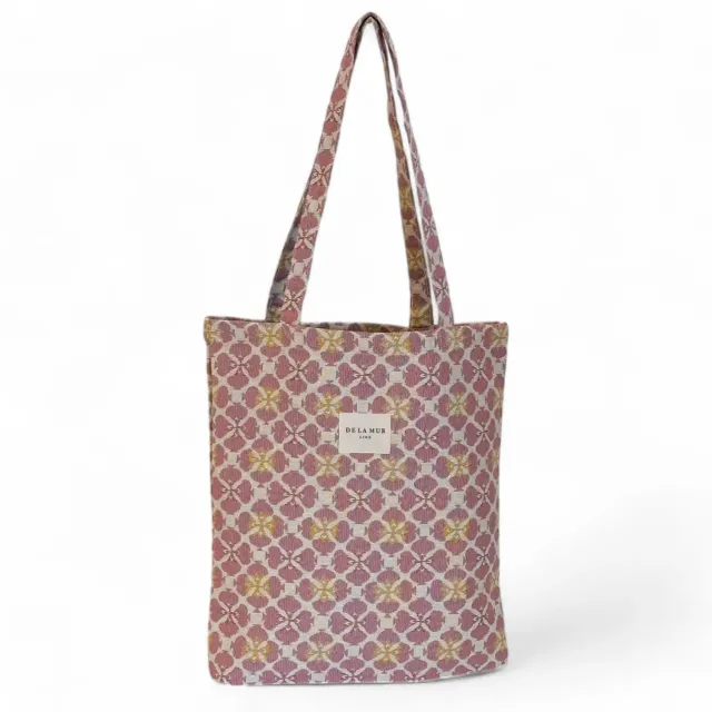 De La Mur Blat totebag rosa jacquard 34x37 cm