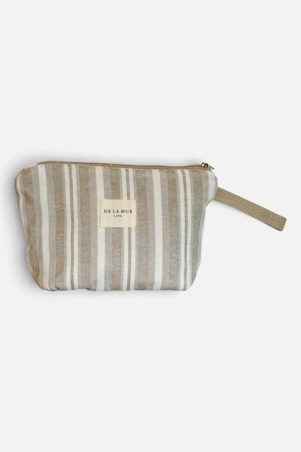 De La Mur Malik stor toalettmappe beige stripet