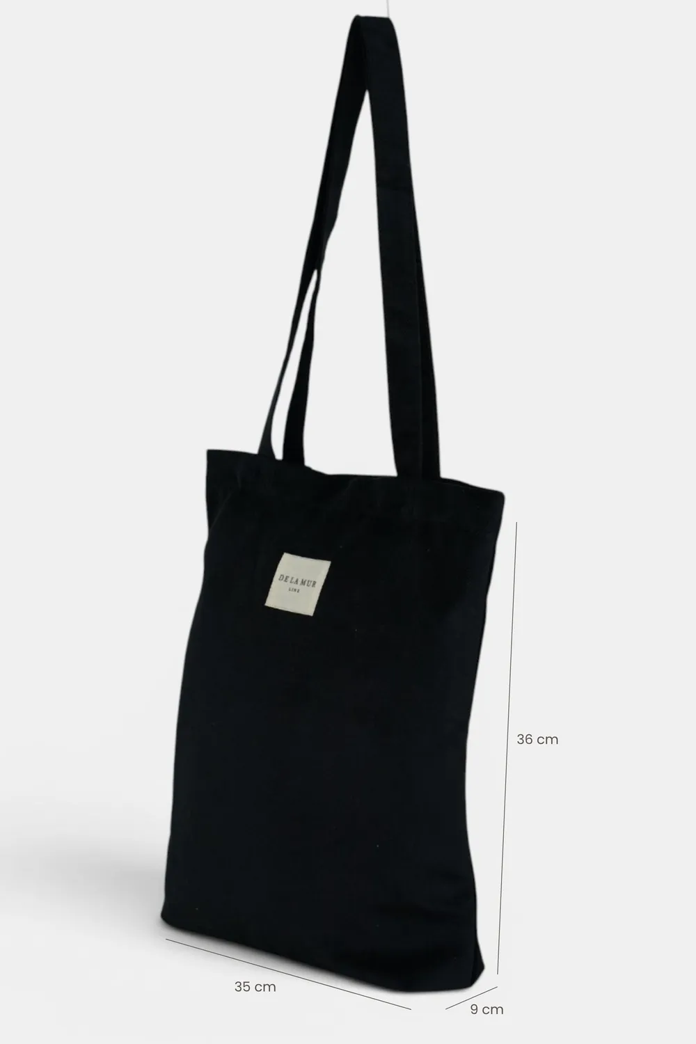 De La Mur Aza totebag svart 35x36x9 cm med glidelås
