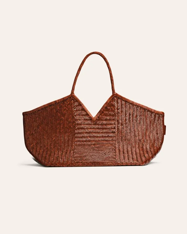 Cala Jade Humi XL tote Nutmeg flettet bøffelskinn