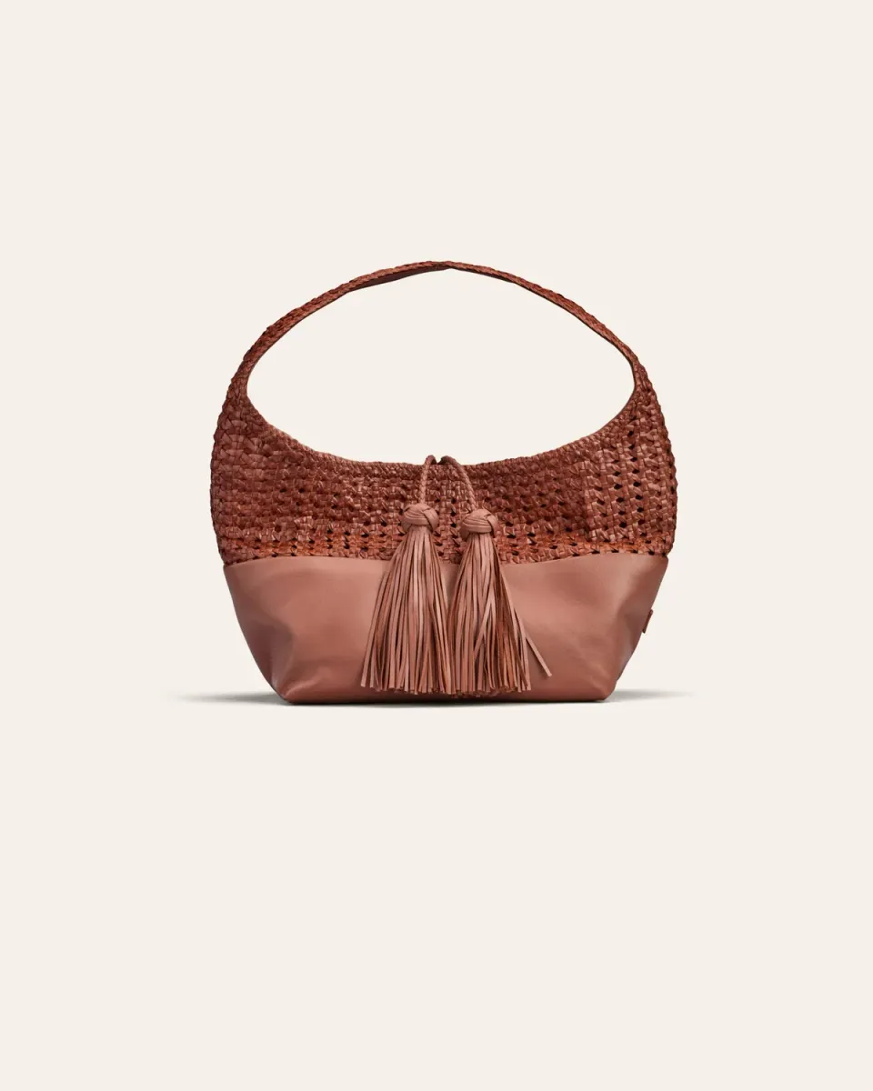CALAJADE IAK MINI skulderveske dirty coral skinn