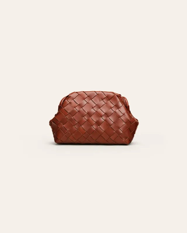 Calajade Aimee clutch nutmeg flettet skinn