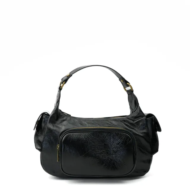 Latalia Siena veske svart nappalakk 31 cm