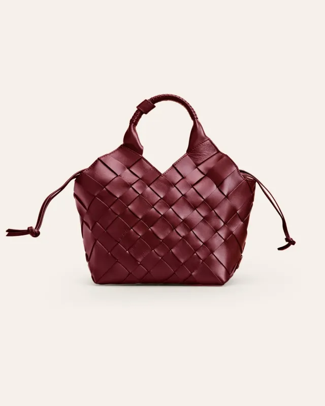 Cala Jade Misu skulderveske merlot flettet skinn