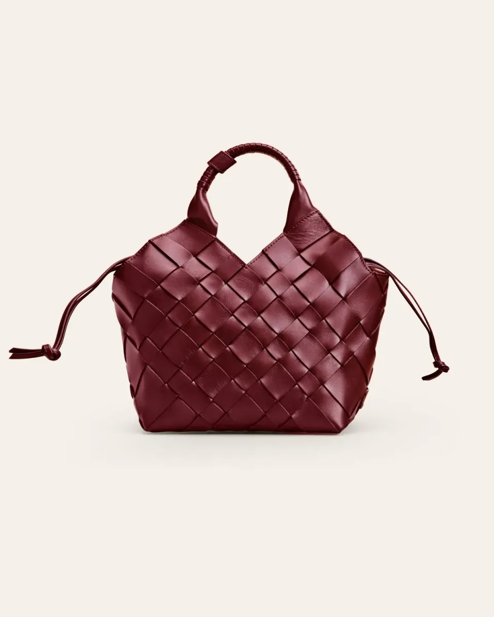 Cala Jade Misu skulderveske merlot flettet skinn