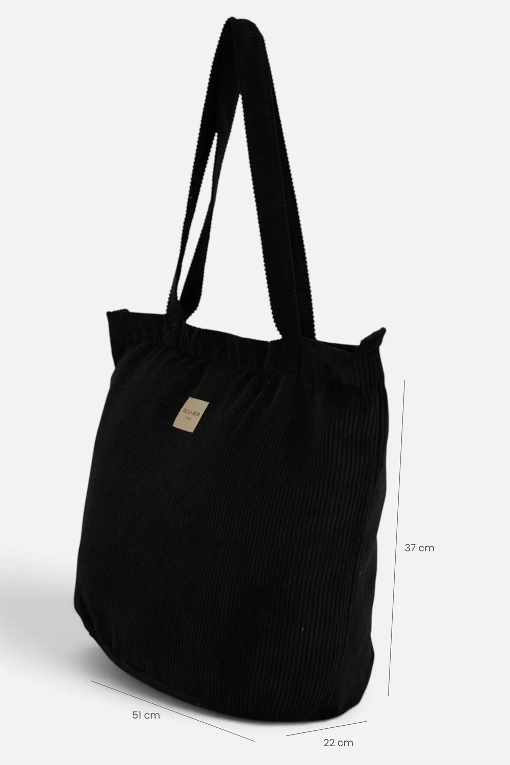 De La Mur Nit Bolsa Grande Cremallera shopper svart kordfløyel