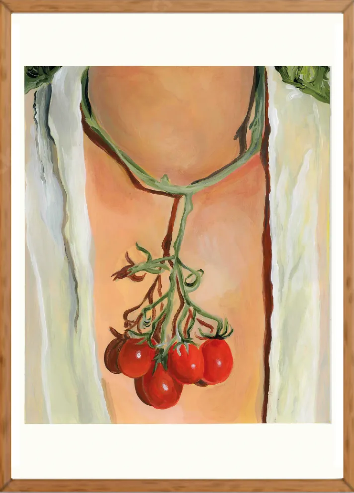 Calajade Tomato Necklace kunsttrykk 30x40 signert