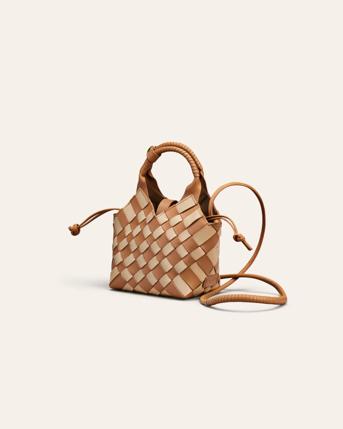 Cala Jade Misu Mini crossbody veske Chess Nut Broken White