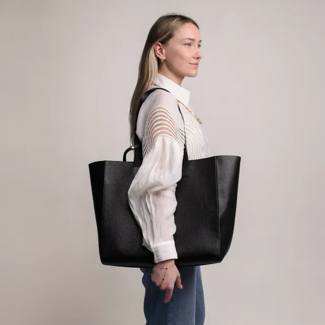 Latalia Bolsena shopper svart skinn stor