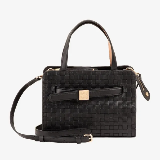 DuDubags Duomo Mini håndveske svart flettet skinn