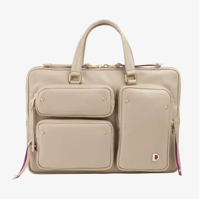 DuDubags Dots jobbveske Grigio sabbia skinn