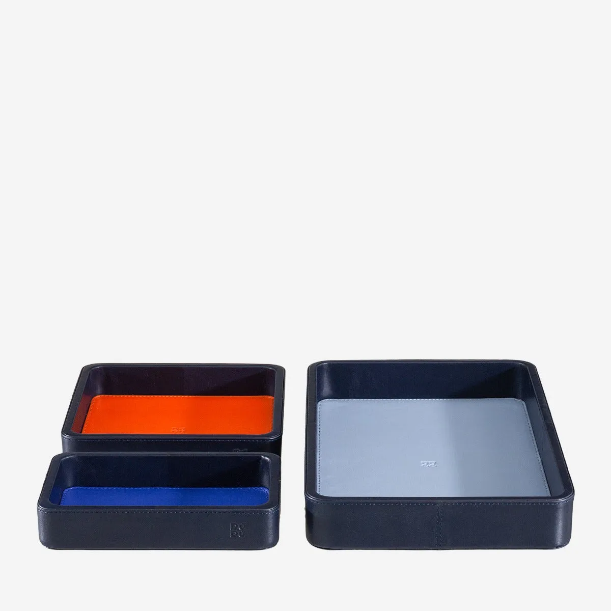 DuDubags Tray set skålesett i skinn fuchsia 3 stk